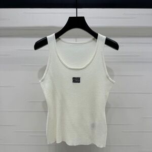 Miu Miu Cream Tank Top with Logo
